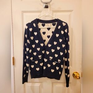 Black & White Heart Cardigan XS